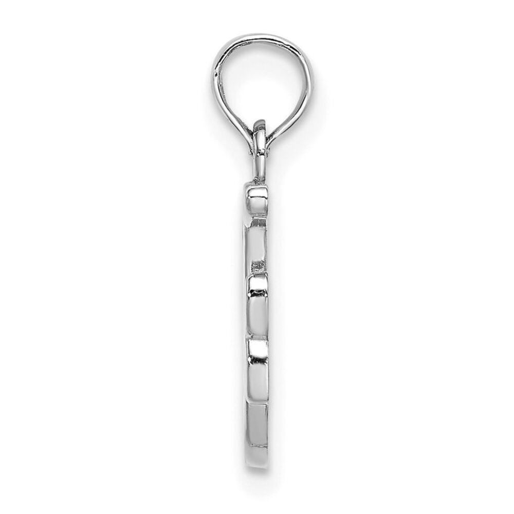 10k White Gold Polished F Script Initial Charm - image 2